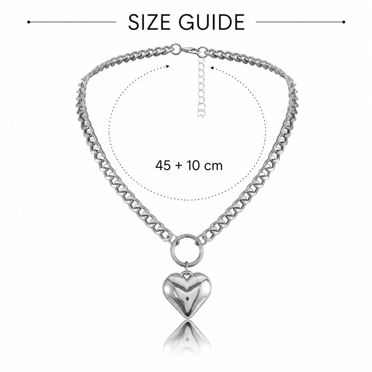 Chunky Heart Pendant Necklace