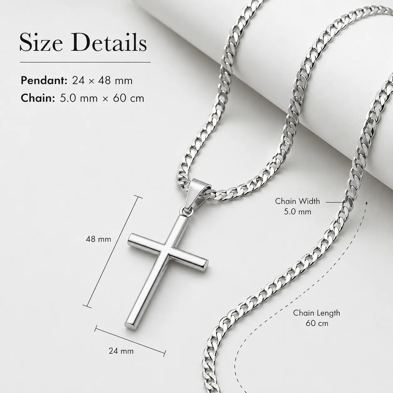 Men’s Stainless Steel Cross Necklace