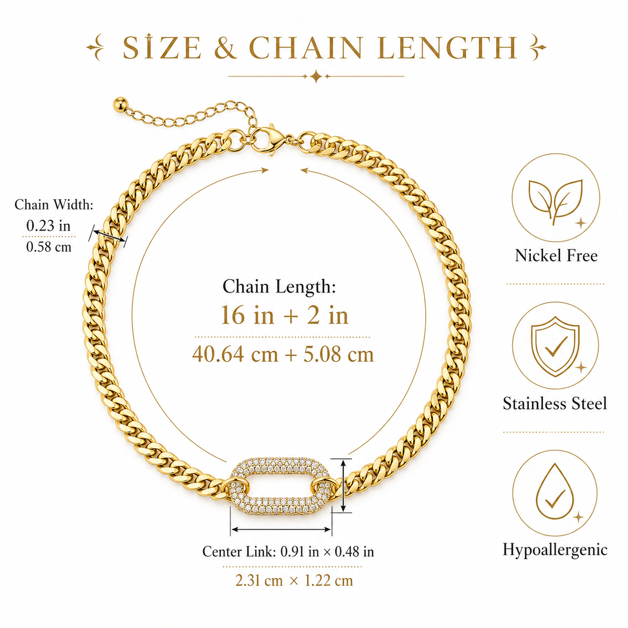 Stainless Steel Cuban Link Necklace