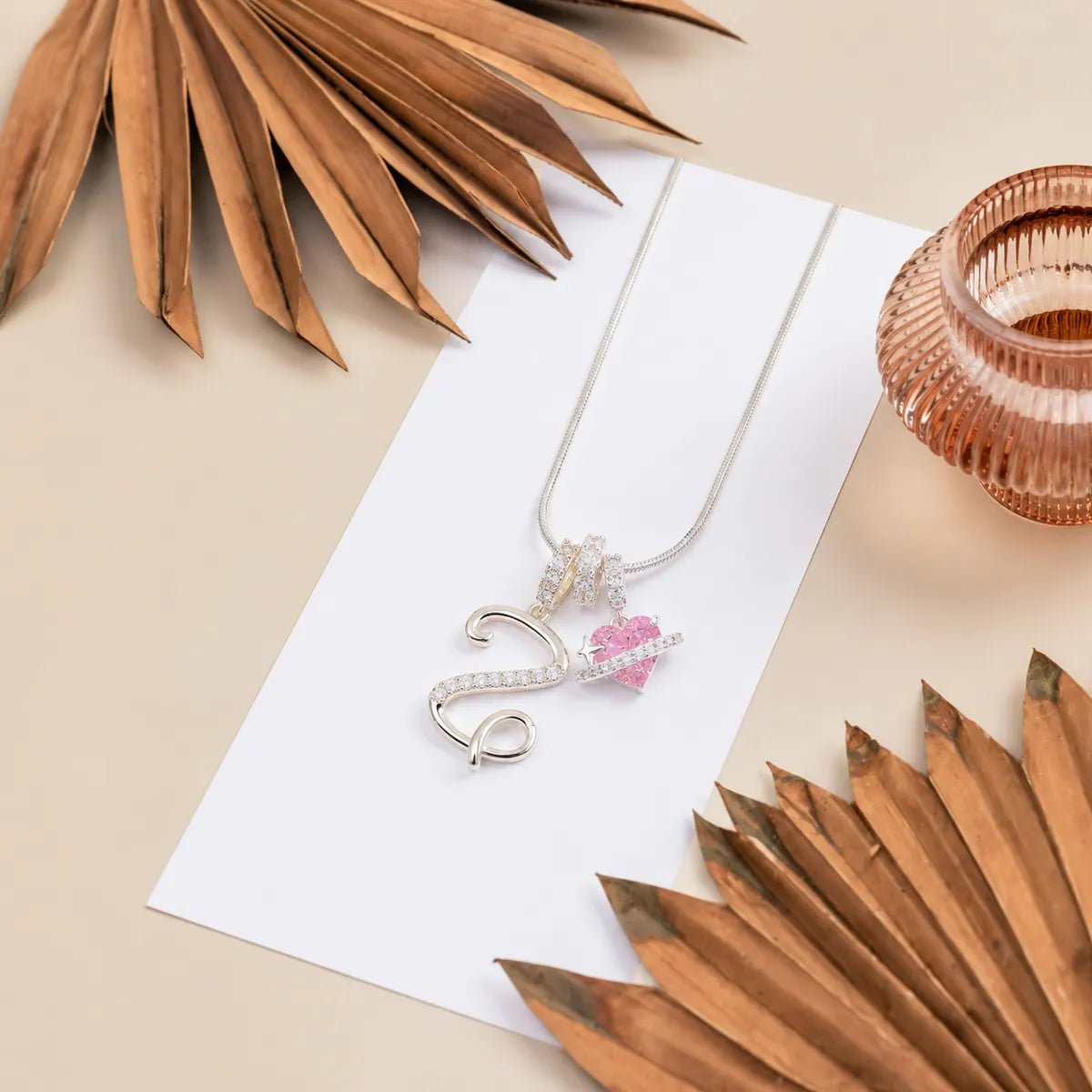 Colorful Heart Initial Necklace