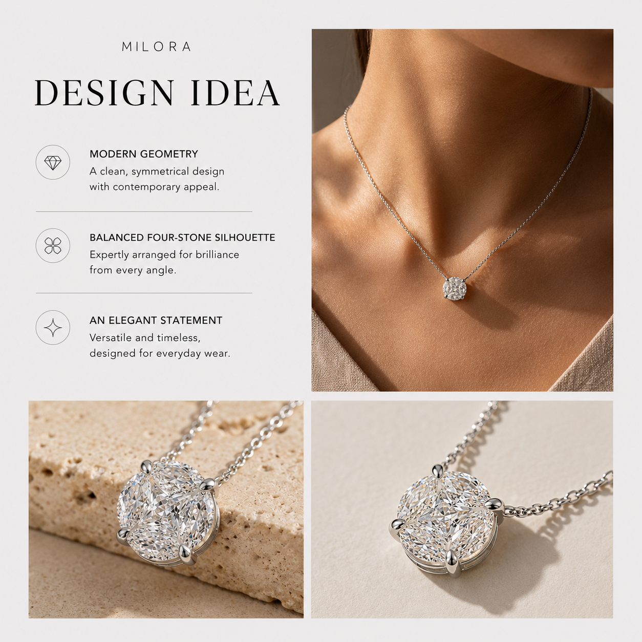 Timeless Moissanite Pendant Necklace