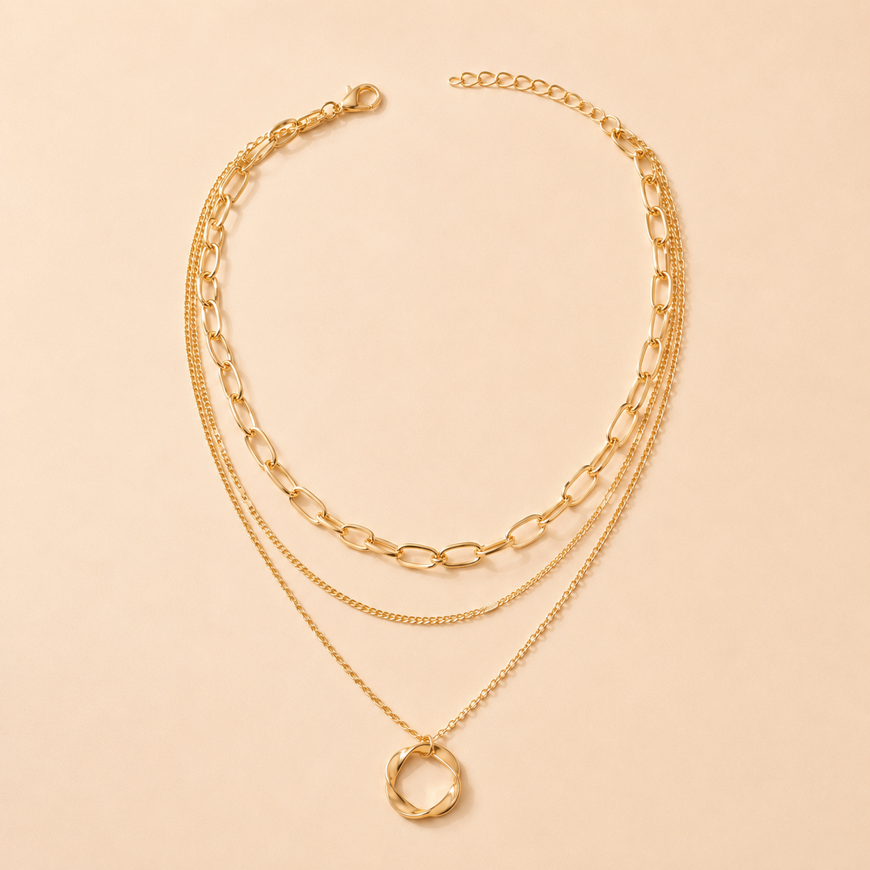 Chunky Circle Pendant Necklace
