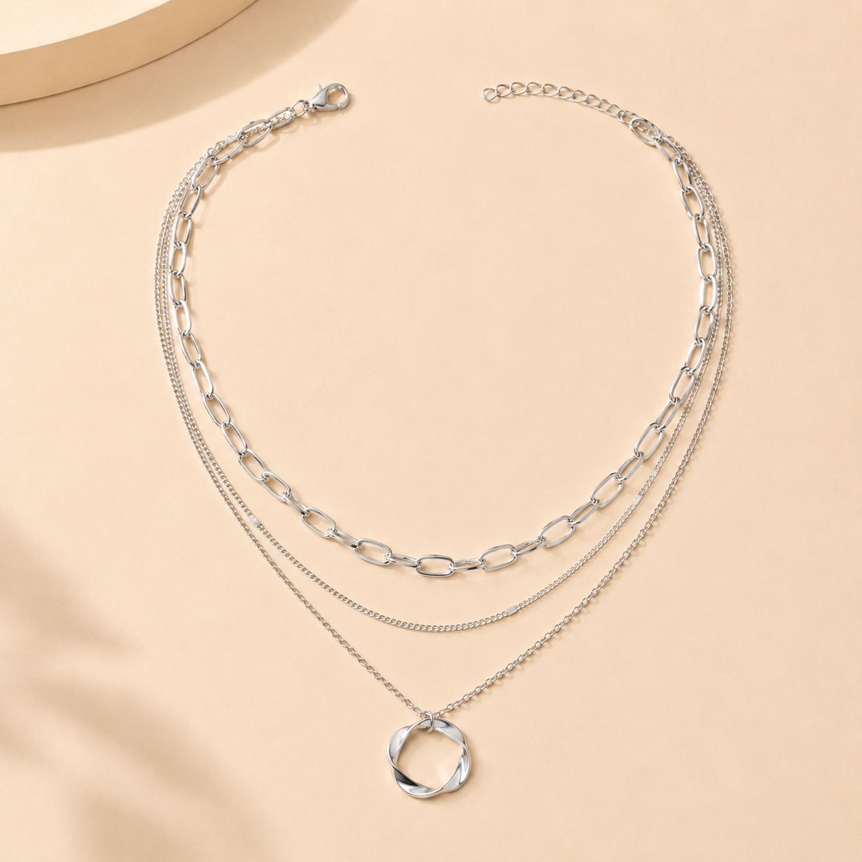 Chunky Circle Pendant Necklace
