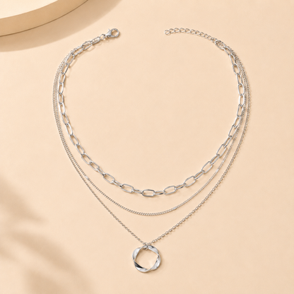 Chunky Circle Pendant Necklace