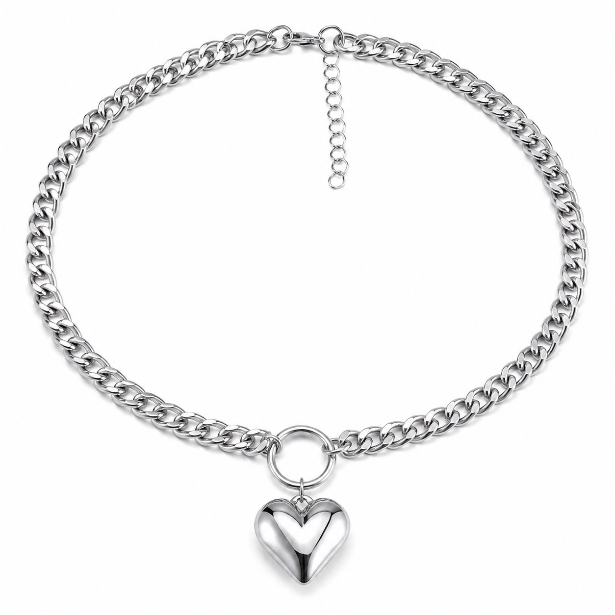 Chunky Heart Pendant Necklace