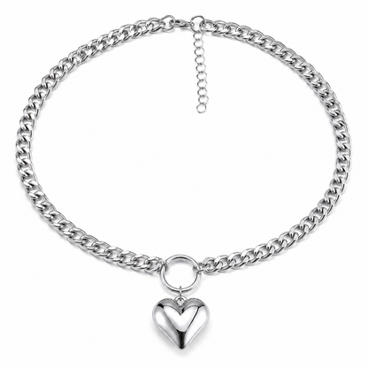 Chunky Heart Pendant Necklace