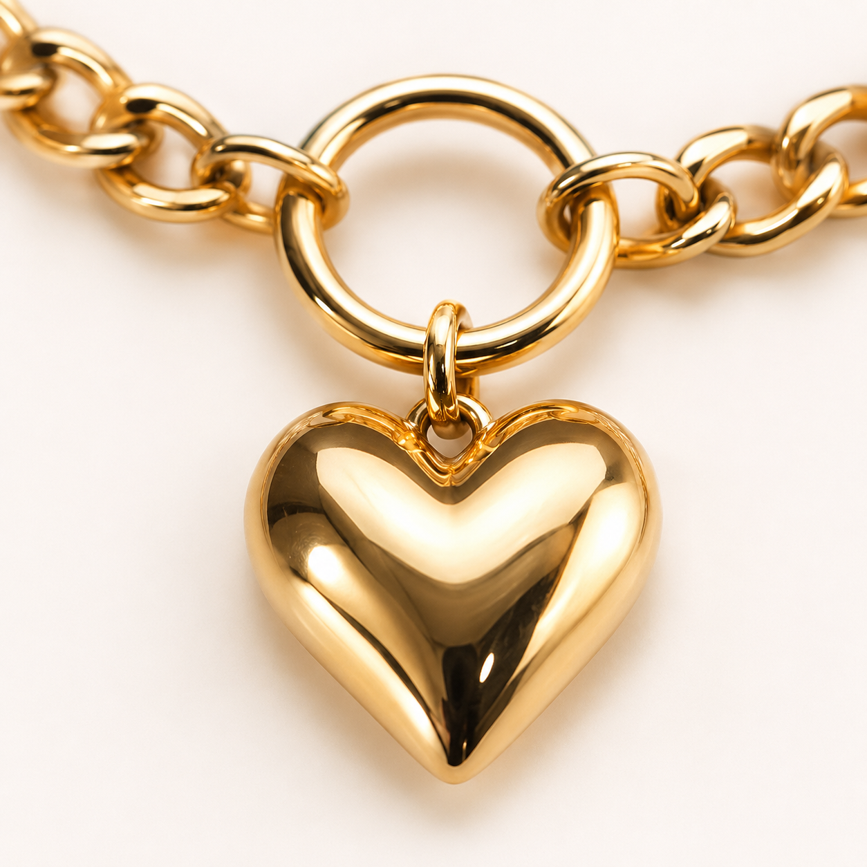 Chunky Heart Pendant Necklace