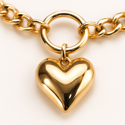 Chunky Heart Pendant Necklace