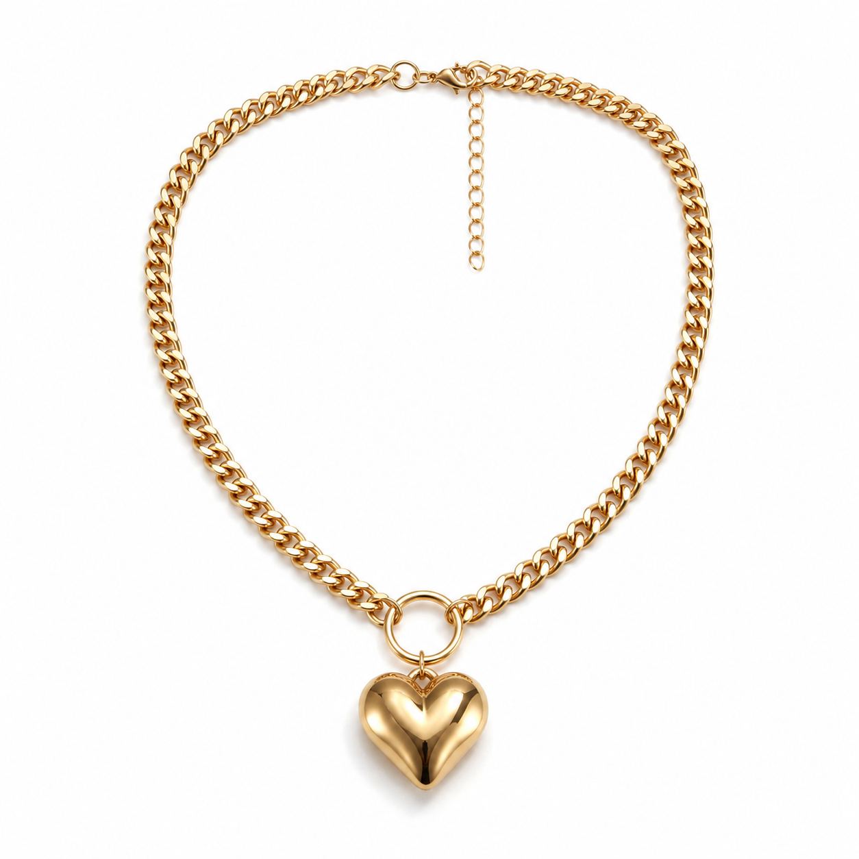 Chunky Heart Pendant Necklace