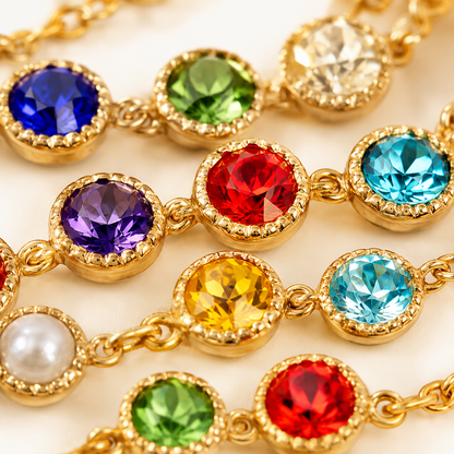 Colorful Crystal Cross Y Necklace Set