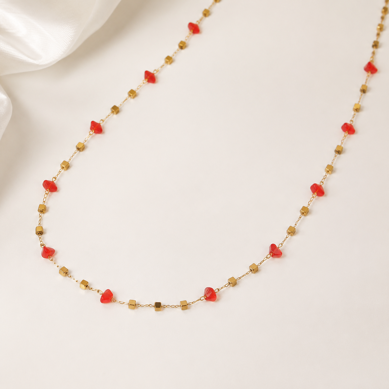 Crystal Square Chain Necklace