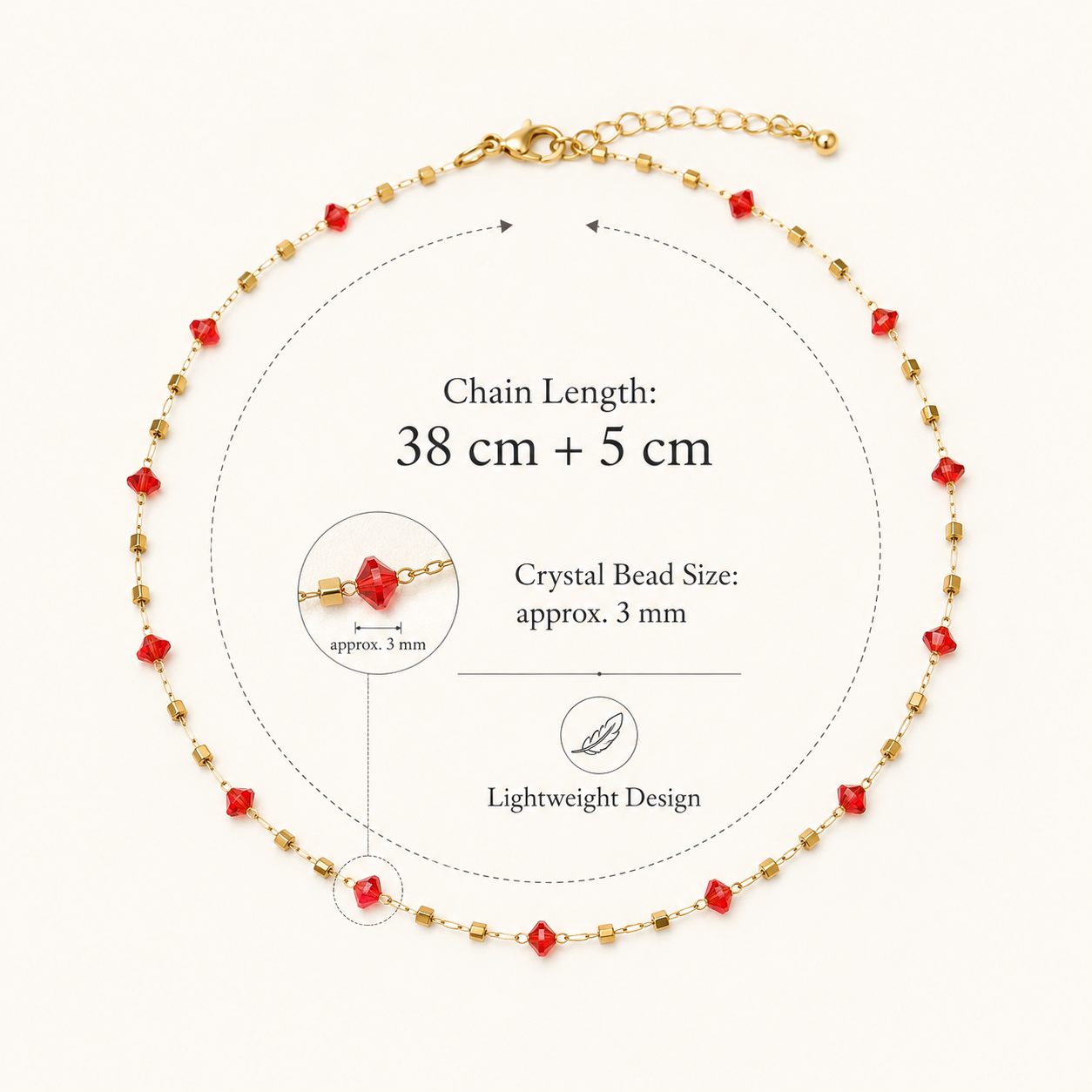 Crystal Square Chain Necklace