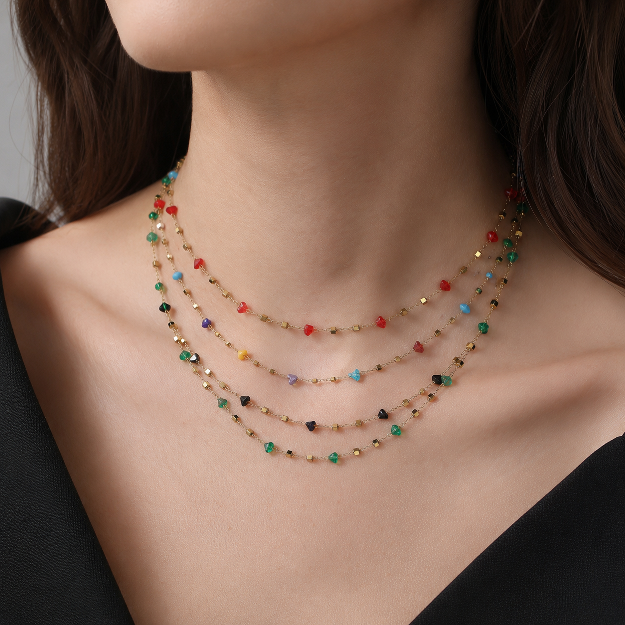 Crystal Square Chain Necklace