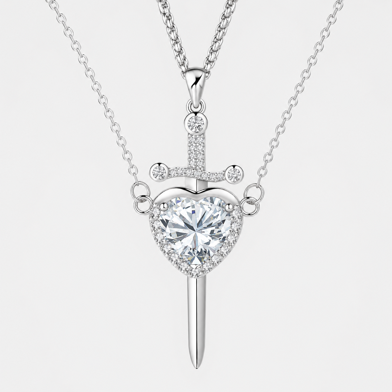 Cupid Heart Arrow Pendant Necklace