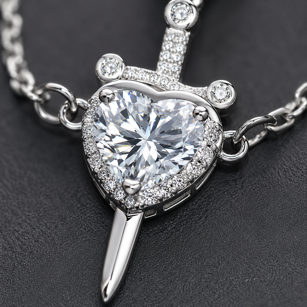 Cupid Heart Arrow Pendant Necklace