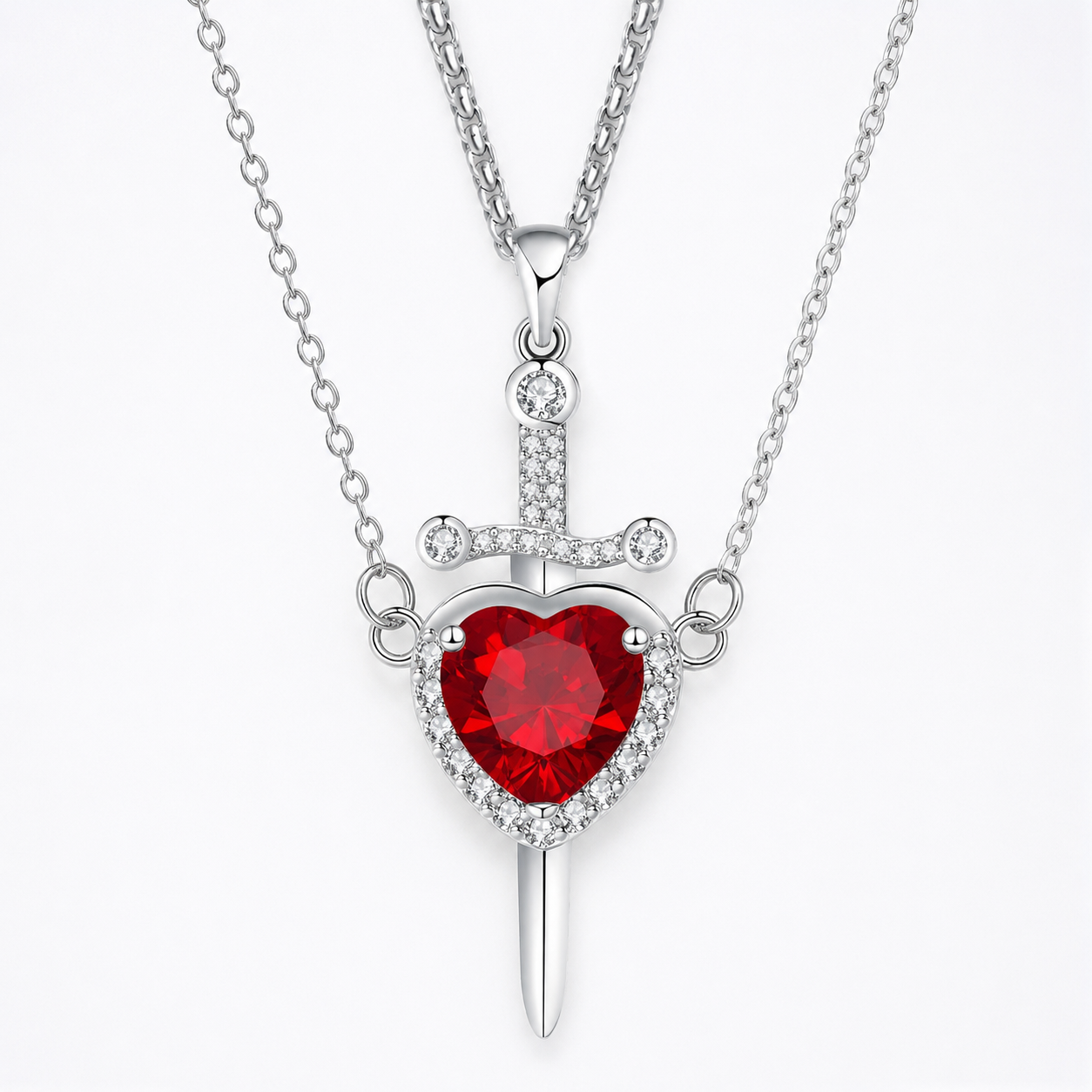 Cupid Heart Arrow Pendant Necklace