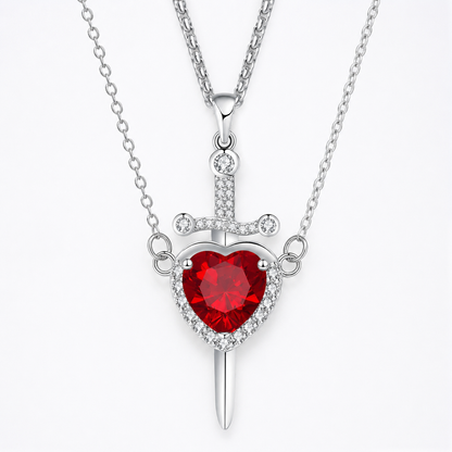 Cupid Heart Arrow Pendant Necklace