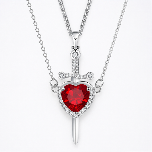 Cupid Heart Arrow Pendant Necklace