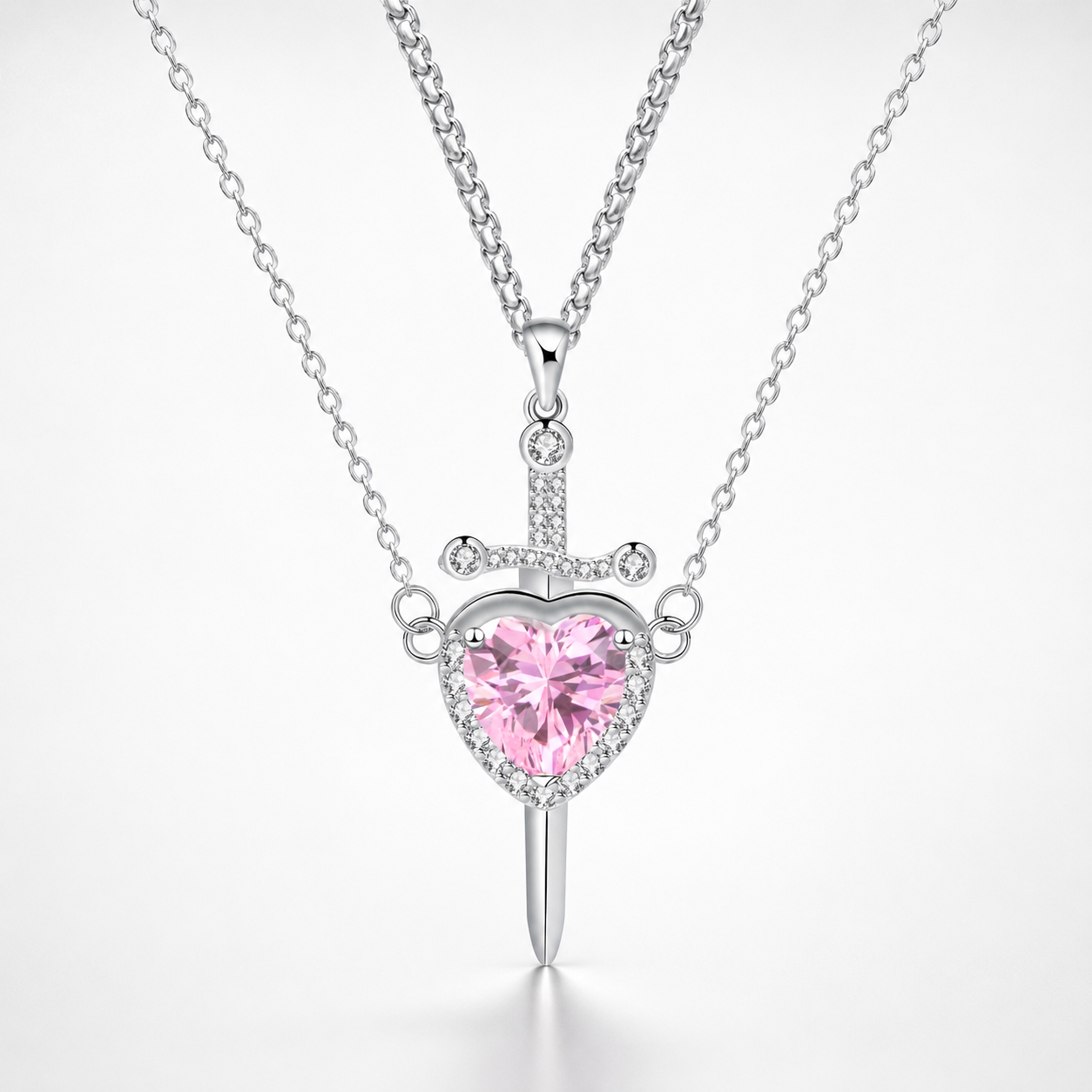 Cupid Heart Arrow Pendant Necklace