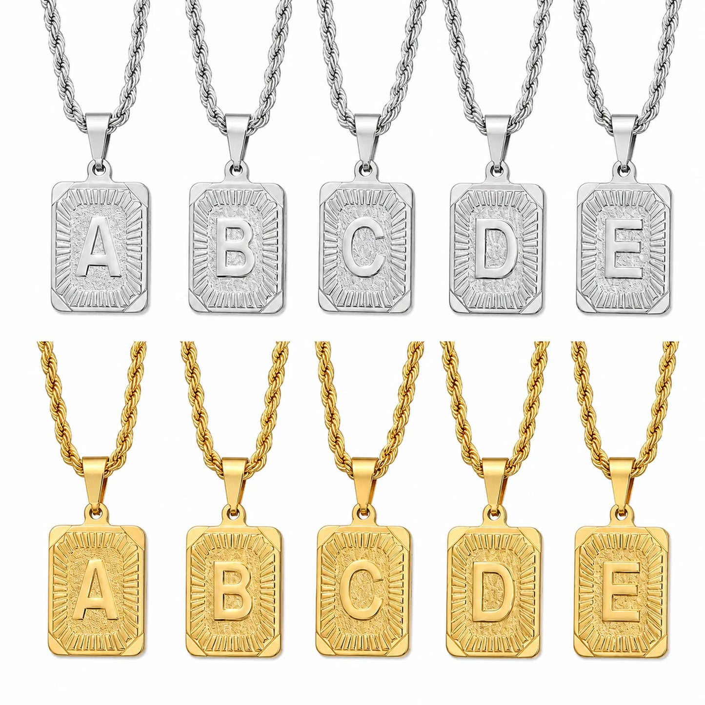 Men’s Initial Dog Tag Necklace