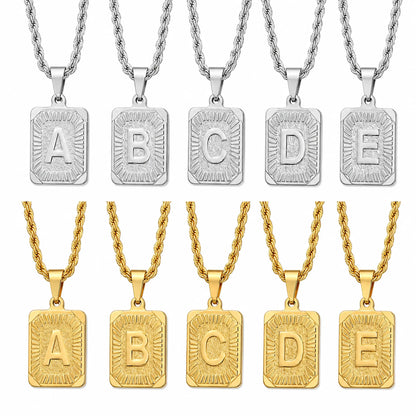 Men’s Initial Dog Tag Necklace