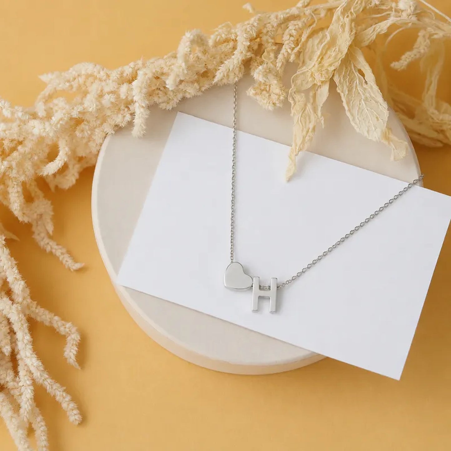 Personalized Heart Initial Necklace
