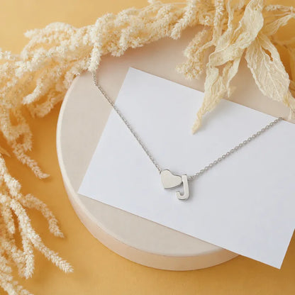 Personalized Heart Initial Necklace