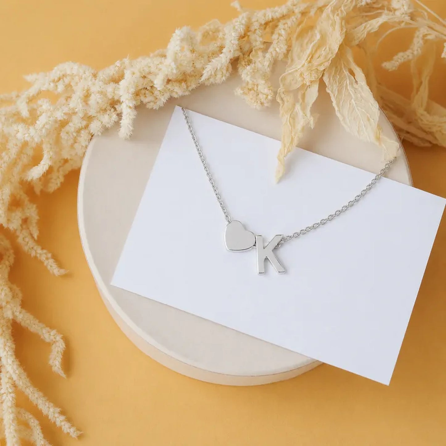 Personalized Heart Initial Necklace
