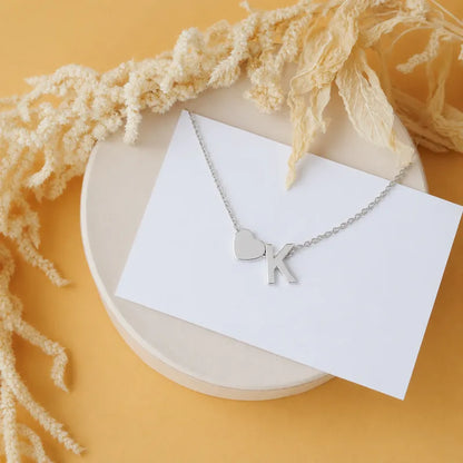 Personalized Heart Initial Necklace