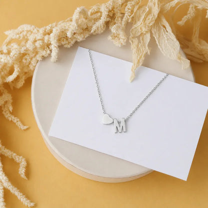 Personalized Heart Initial Necklace