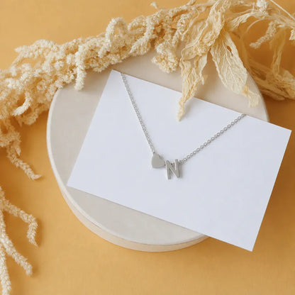 Personalized Heart Initial Necklace
