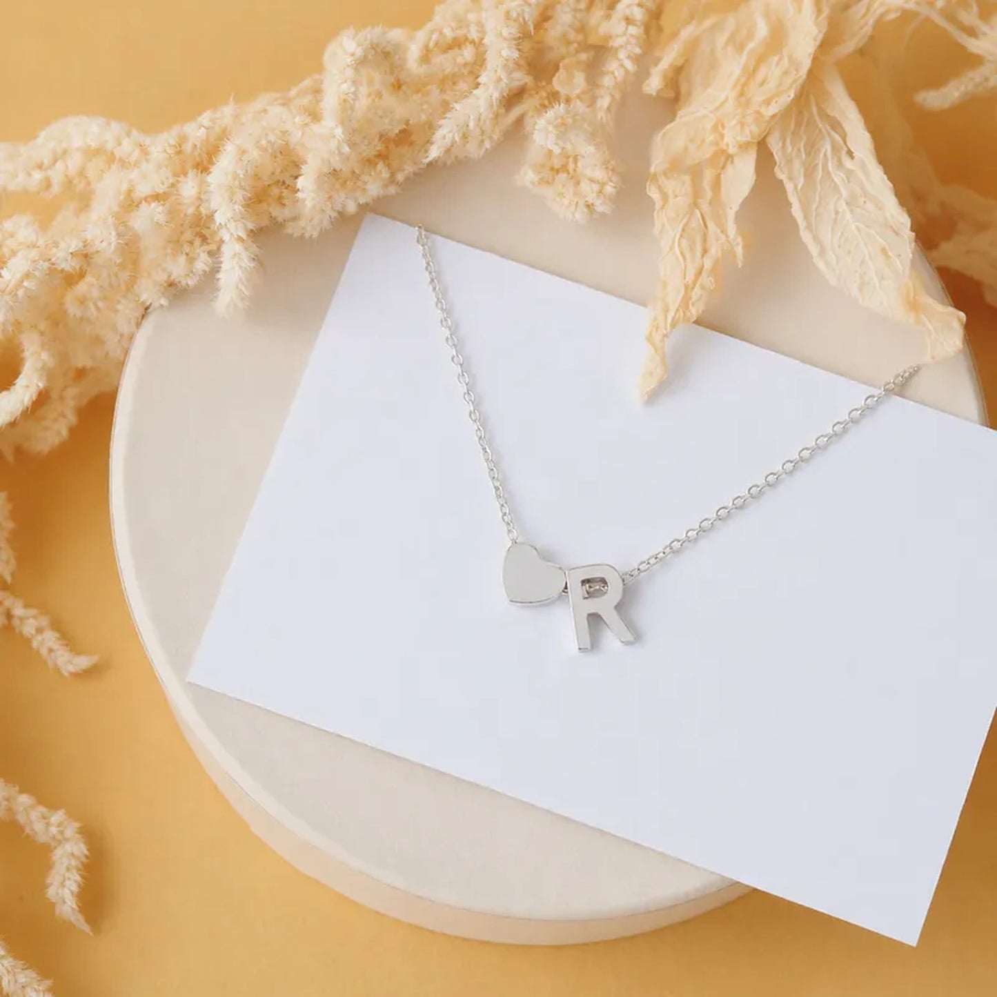 Personalized Heart Initial Necklace