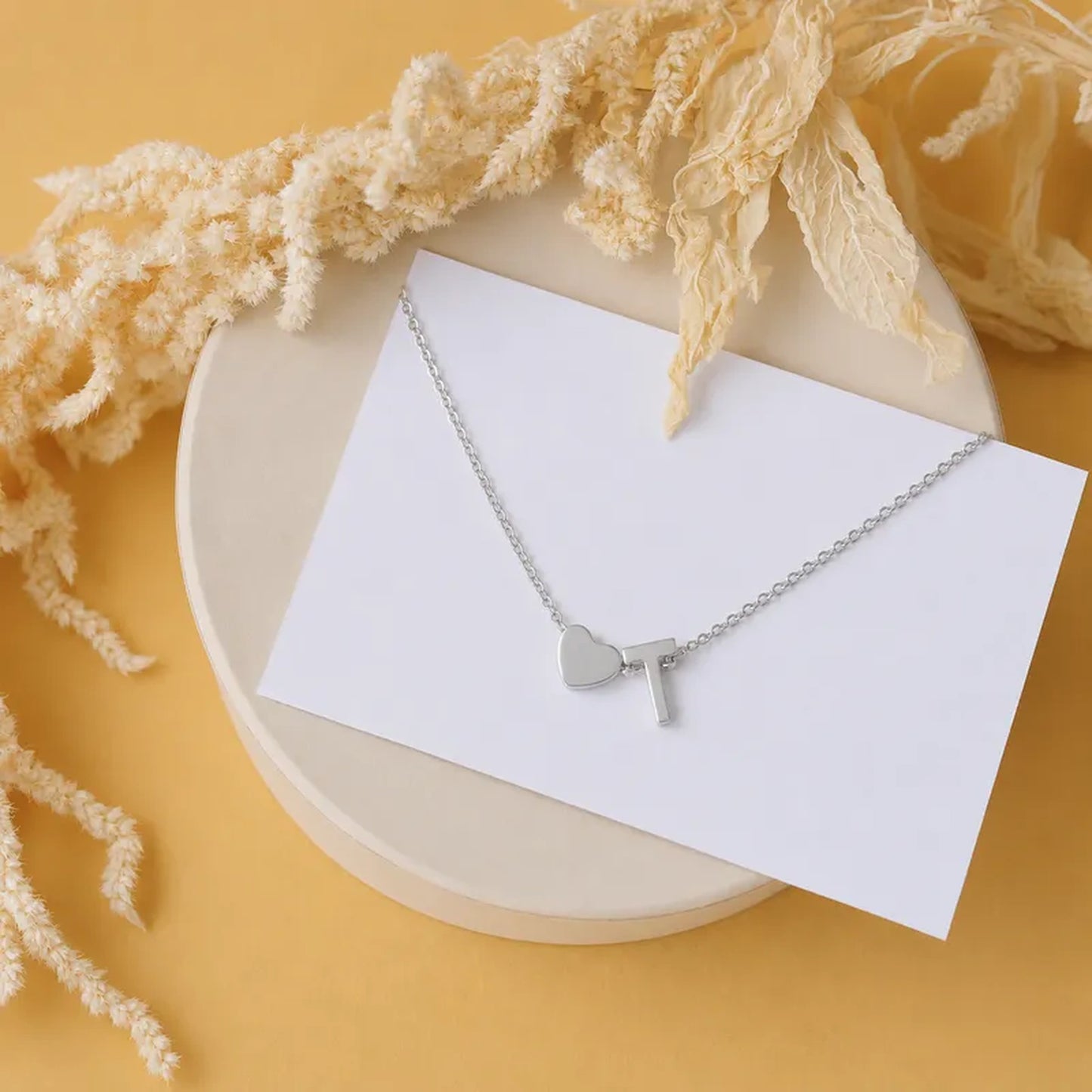Personalized Heart Initial Necklace