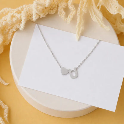 Personalized Heart Initial Necklace