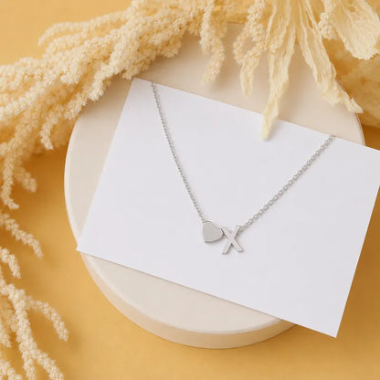 Personalized Heart Initial Necklace