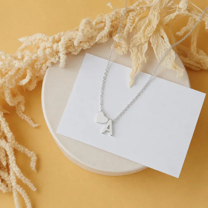 Personalized Heart Initial Necklace