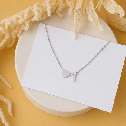 Personalized Heart Initial Necklace