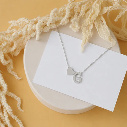 Personalized Heart Initial Necklace