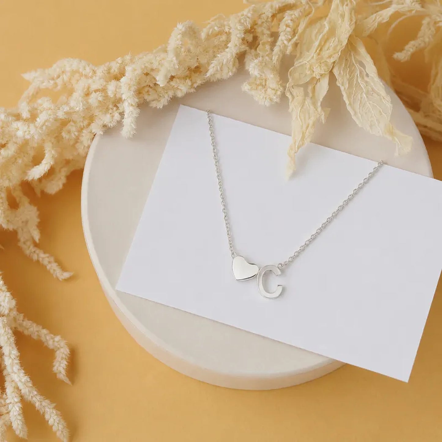 Personalized Heart Initial Necklace