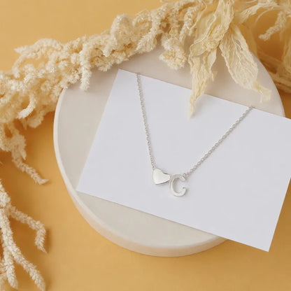 Personalized Heart Initial Necklace