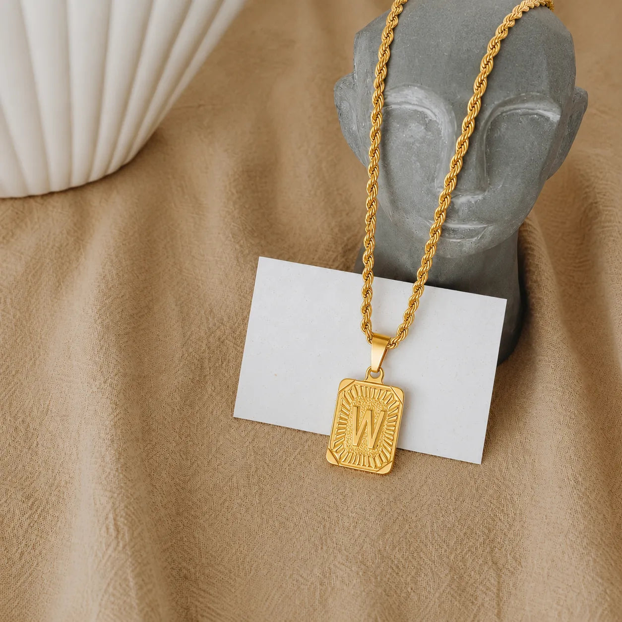 Men’s Initial Dog Tag Necklace