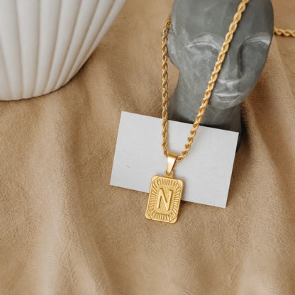 Men’s Initial Dog Tag Necklace
