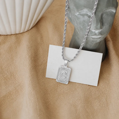 Men’s Initial Dog Tag Necklace