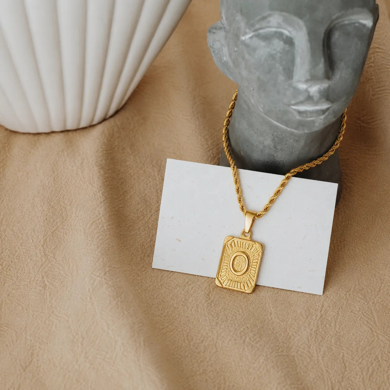 Men’s Initial Dog Tag Necklace