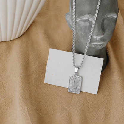 Men’s Initial Dog Tag Necklace