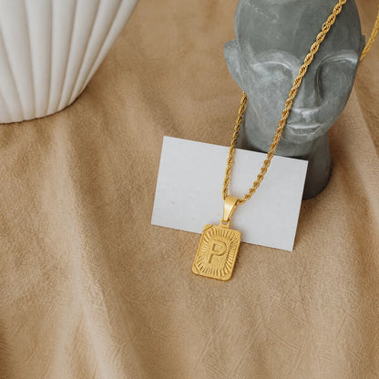 Men’s Initial Dog Tag Necklace