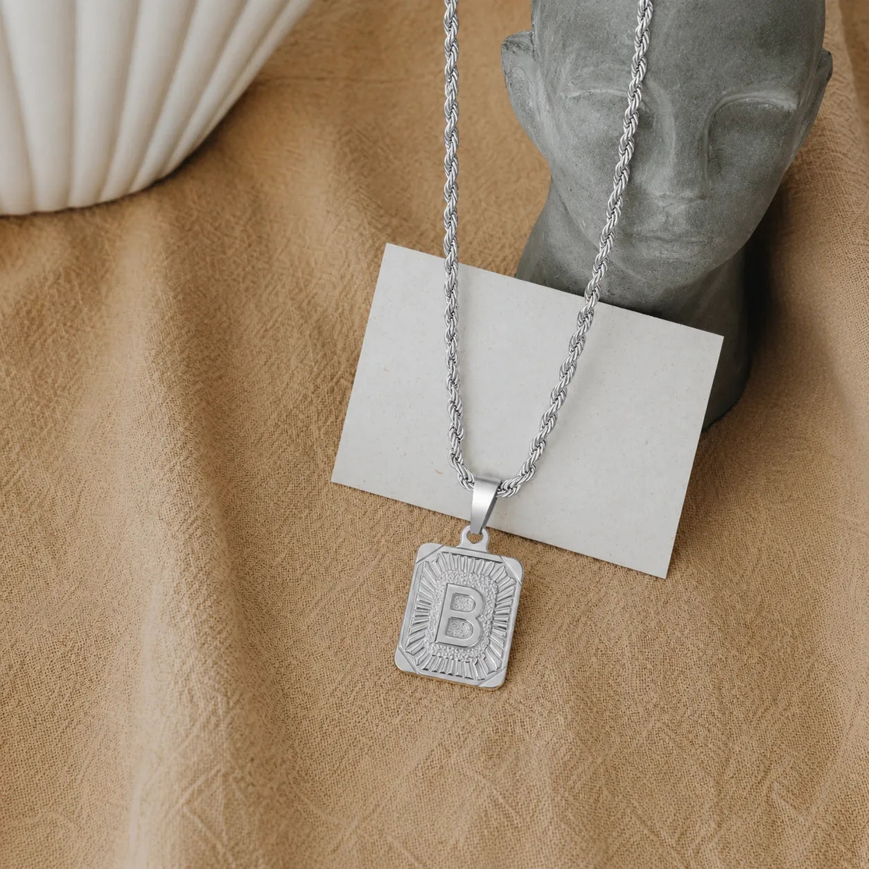 Men’s Initial Dog Tag Necklace
