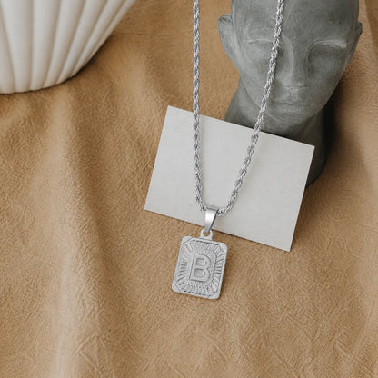 Men’s Initial Dog Tag Necklace