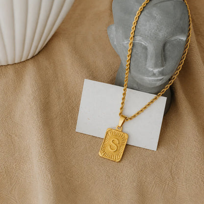 Men’s Initial Dog Tag Necklace