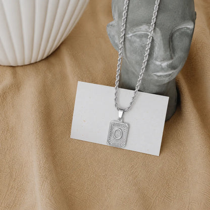 Men’s Initial Dog Tag Necklace